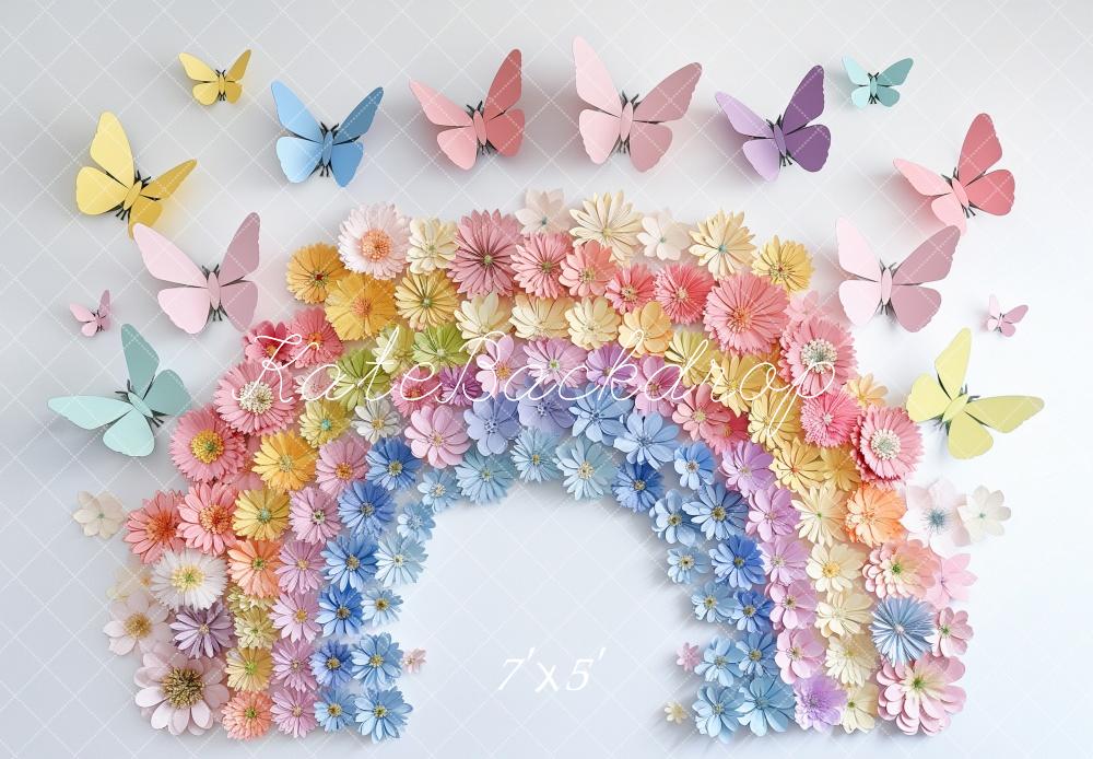 Kate Cake Smash Paper Rainbow Butterfly Backdrop Designed by Kerry Anderson