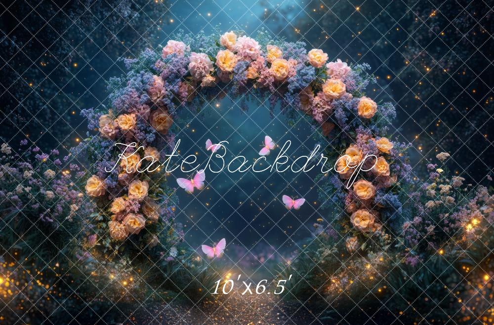Kate Fairy Night Flower Arch Butterfly Backdrop Designed by Mini MakeBelieve