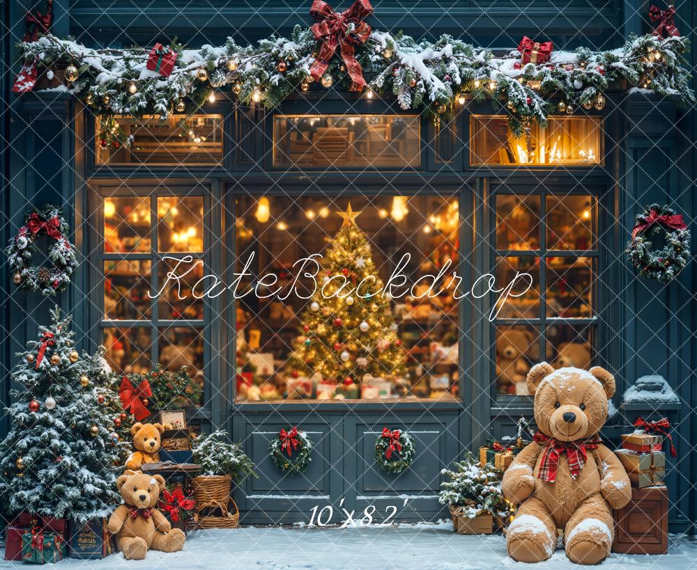 Kate Christmas Tree Shop Teddy Bear Window Backdrop Designed by Emetselch