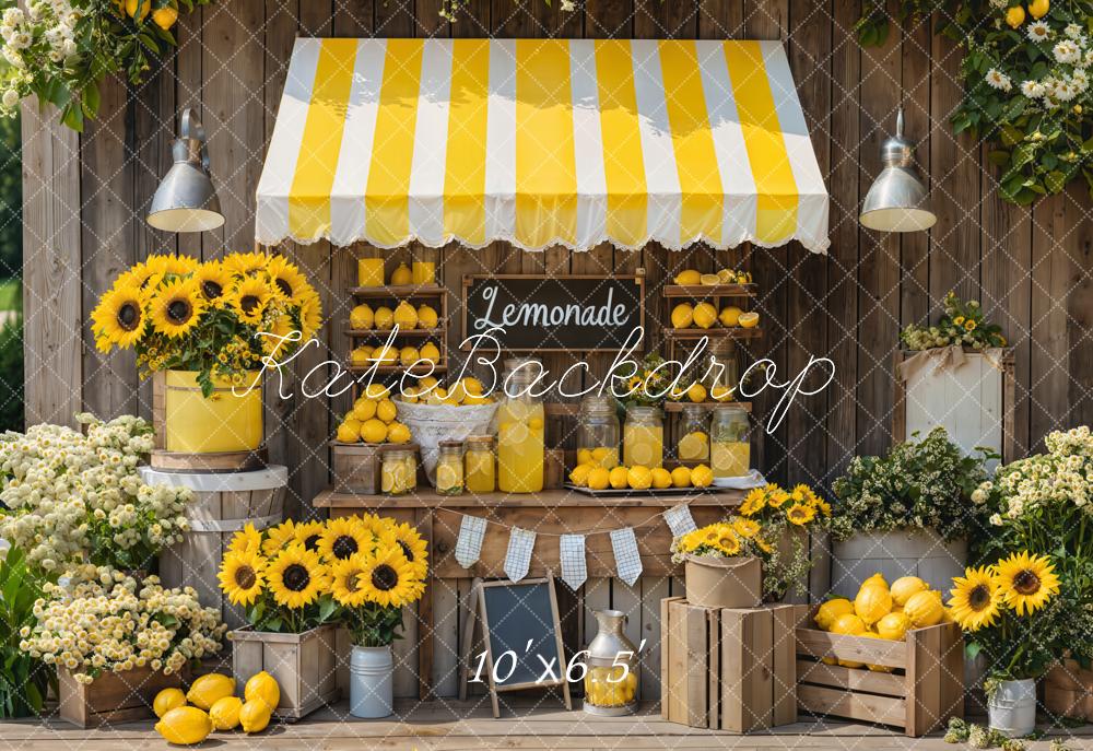 Zomer Citroenlimonade Kraampje Zonnebloem Foto Achtergrond Designed by Emetselch