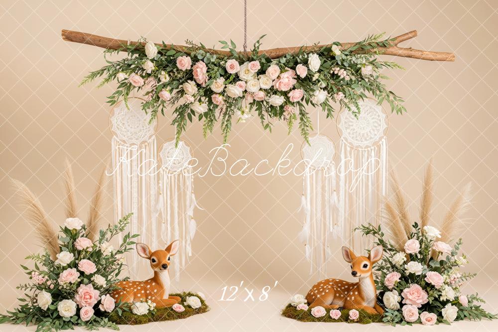 Kate Mother's Day Boho Flower Arch Deer Floral Dreamcatcher Backdrop Designed by Patty Roberts