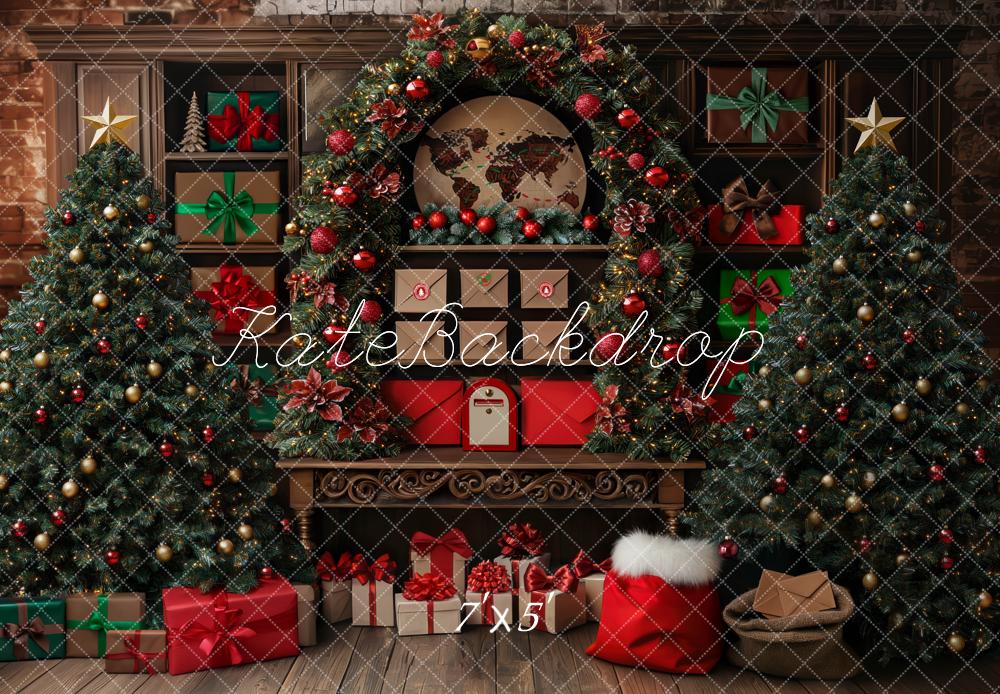 Kate Christmas Tree Santa Mailroom Garland Backdrop Designed by Mini MakeBelieve