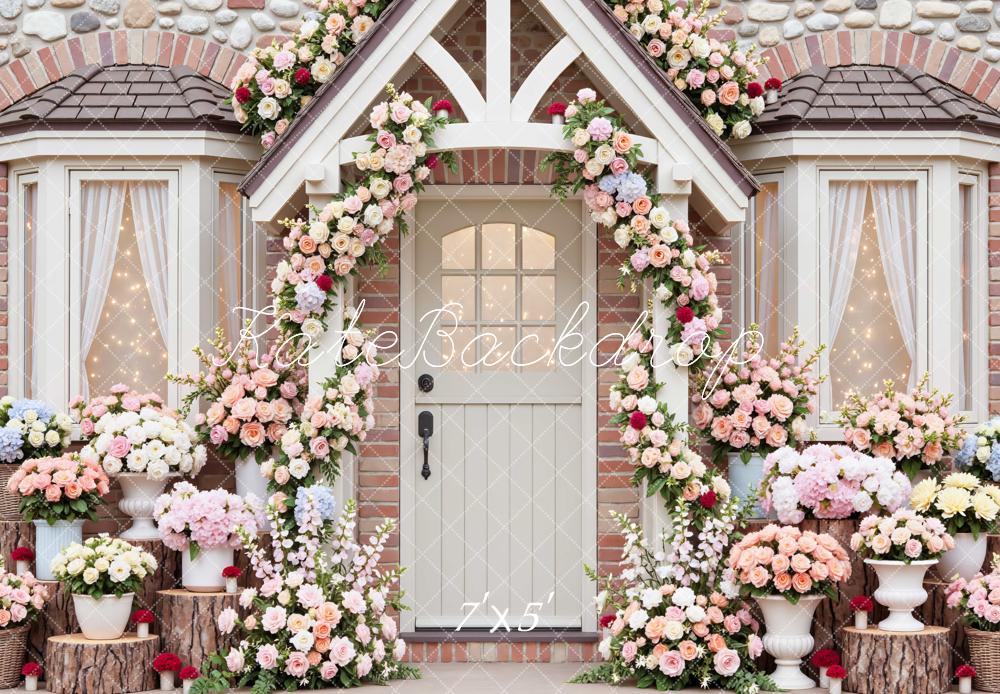 Kate Spring Flower Arch Cottage Doorway Backdrop Designed by Mini MakeBelieve
