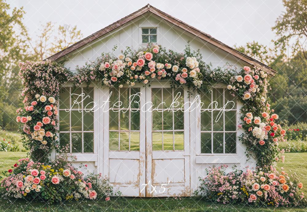 Kate Spring Flower House Rustic Garden Backdrop Designed by Emetselch