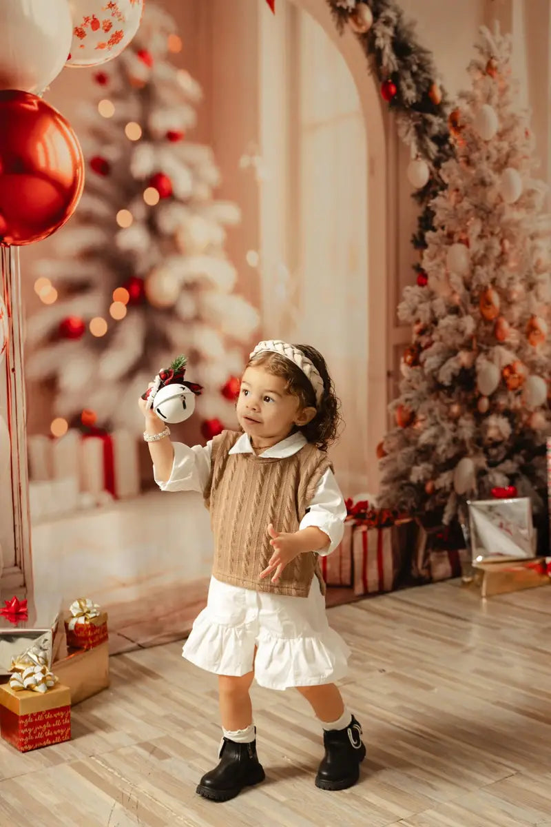 Fondo de Ventana Arco de Globos de Árbol de Navidad diseñado por Emetselch