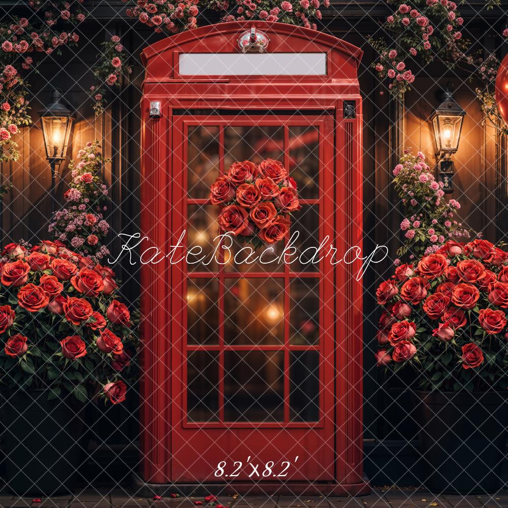 Valentijnsdag Romantische Rozen Deur Foto Achtergrond Designed by Emetselch