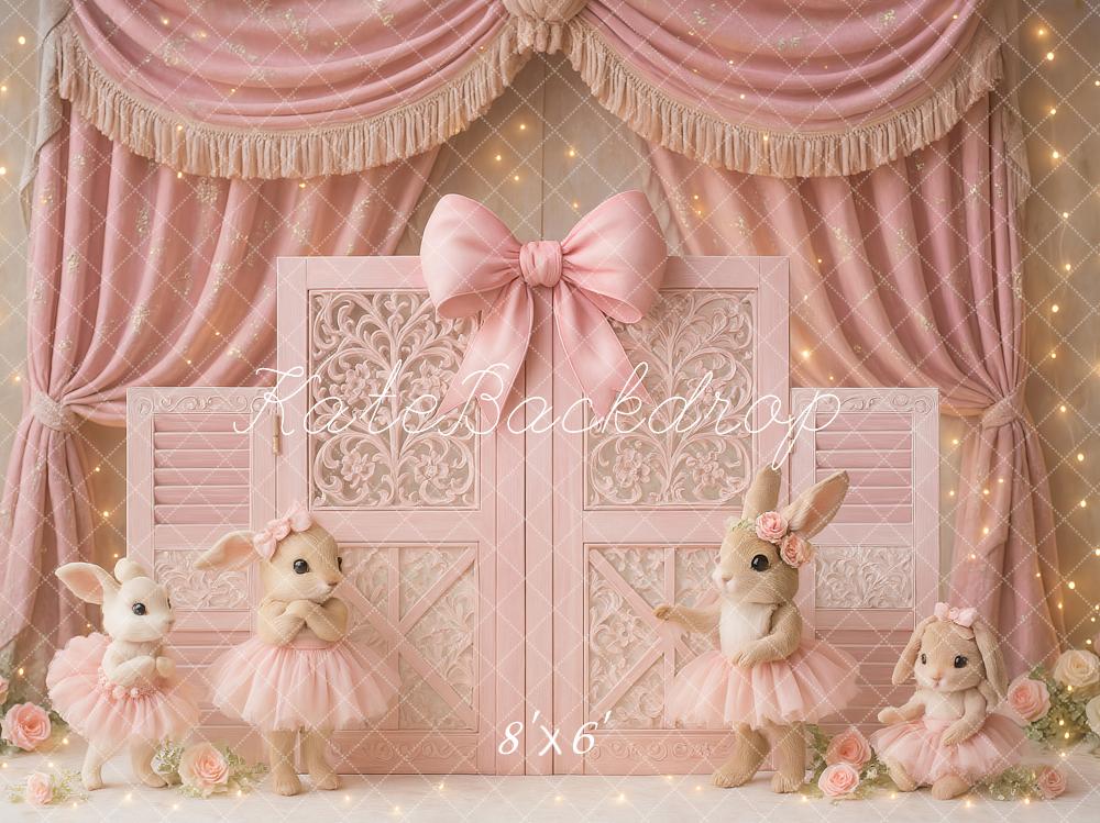 Cake Smash Bunny Pink Ballet Party Foto Achtergrond Designed by Ashley Paul