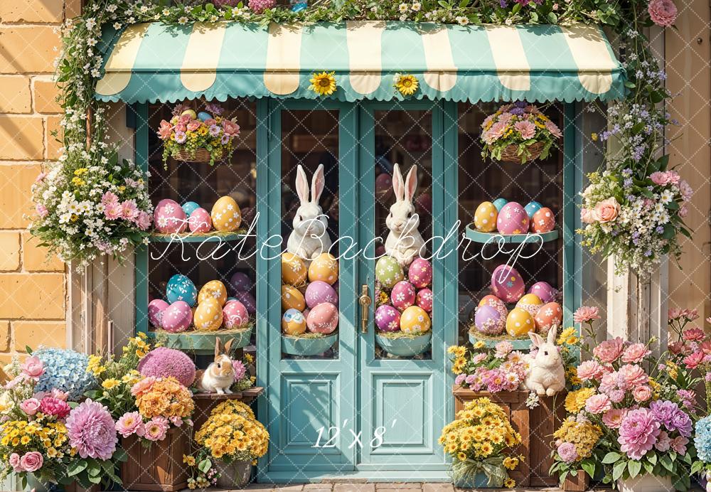 Fondo de tienda de flores de conejito de Pascua diseñado por Emetselch