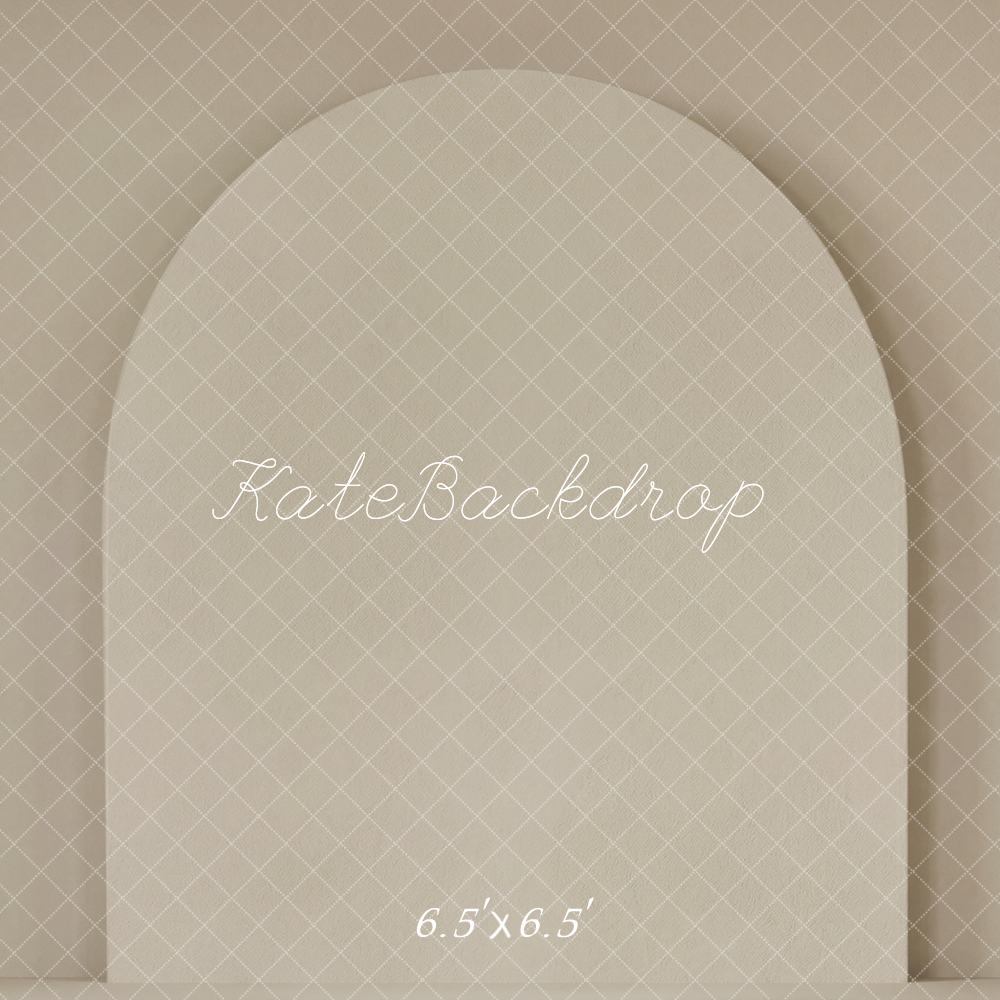 Kate Minimalism Beige Arch Wall Printed Backdrop Designed by Emetselch
