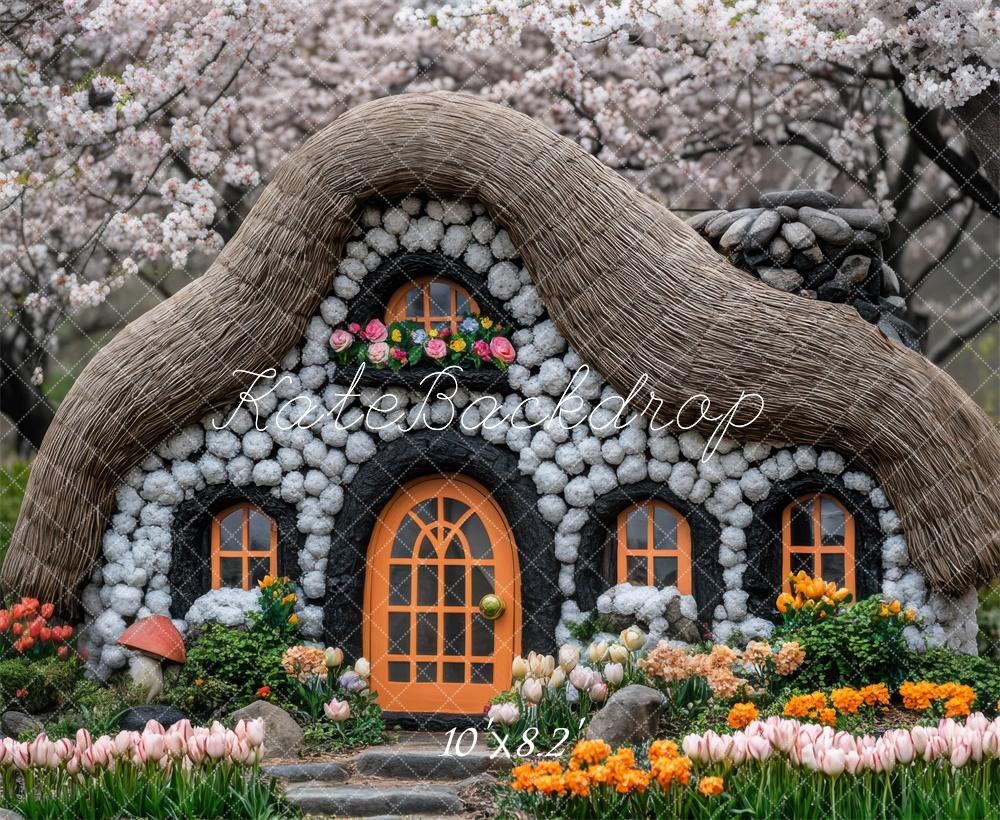 Spring Fairy Cottage Forest Foto Achtergrond Designed by Mini MakeBelieve