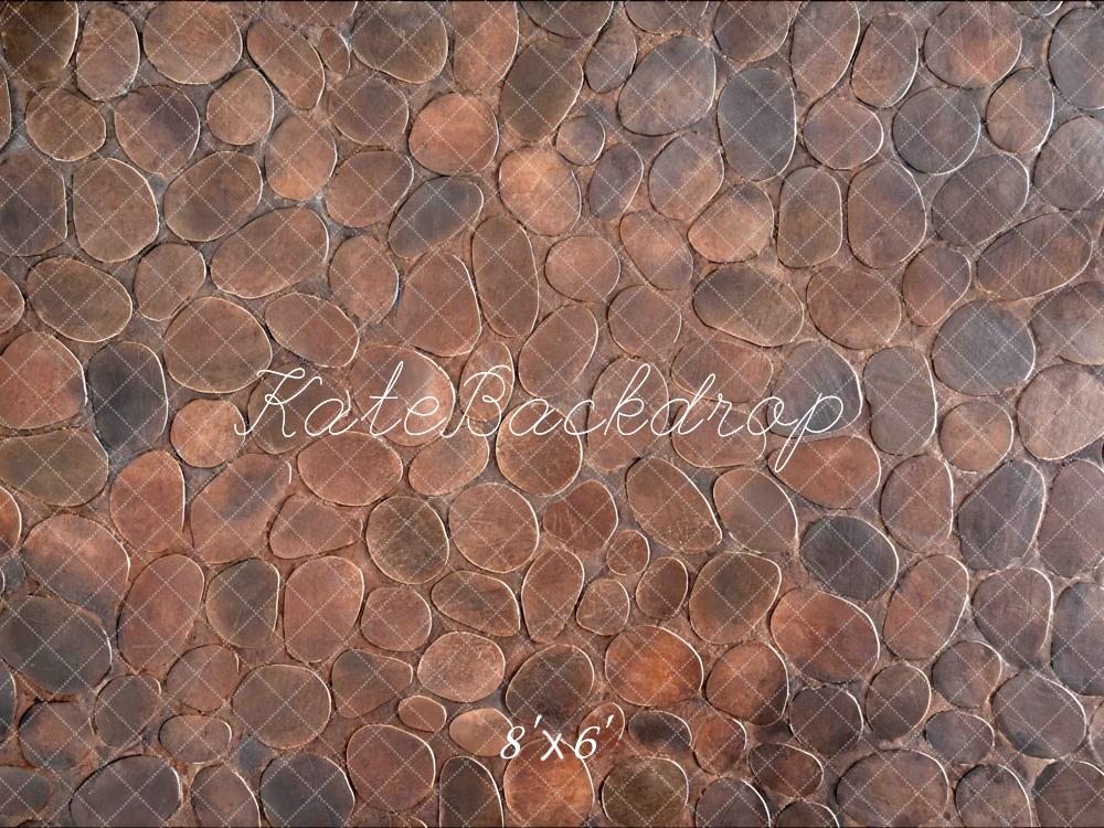 Kate Brown Cobblestone Floor Printed Backdrop Designed by Mini MakeBelieve