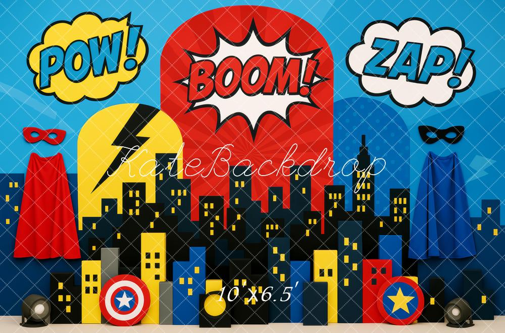 Kate Cake Smash Hero Comic City Backdrop Designed by Patty Roberts