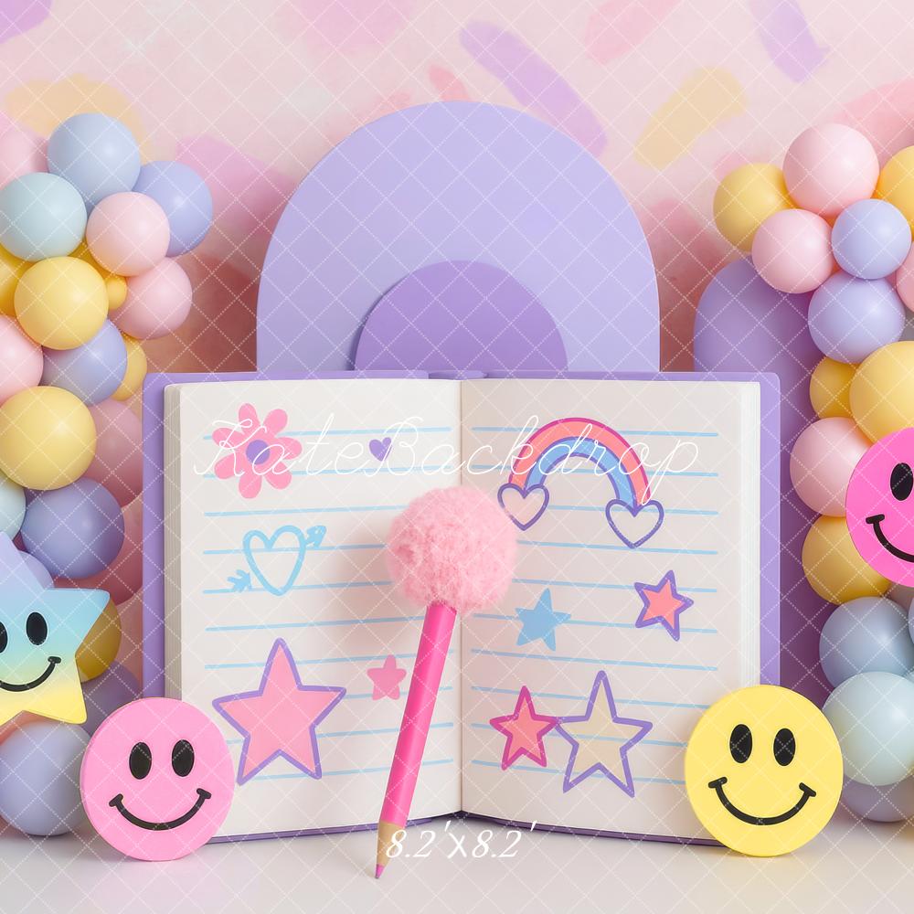 Torta Smash Pastel Smiley Stars Diario Sfondo Designed by Mini MakeBelieve