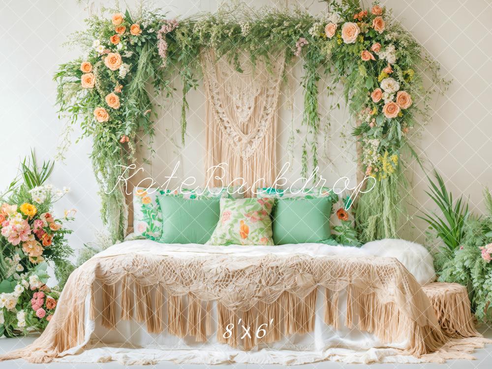 Kate Boudoir Boho Summer Floral Arch Bedroom Backdrop Designed by Emetselch