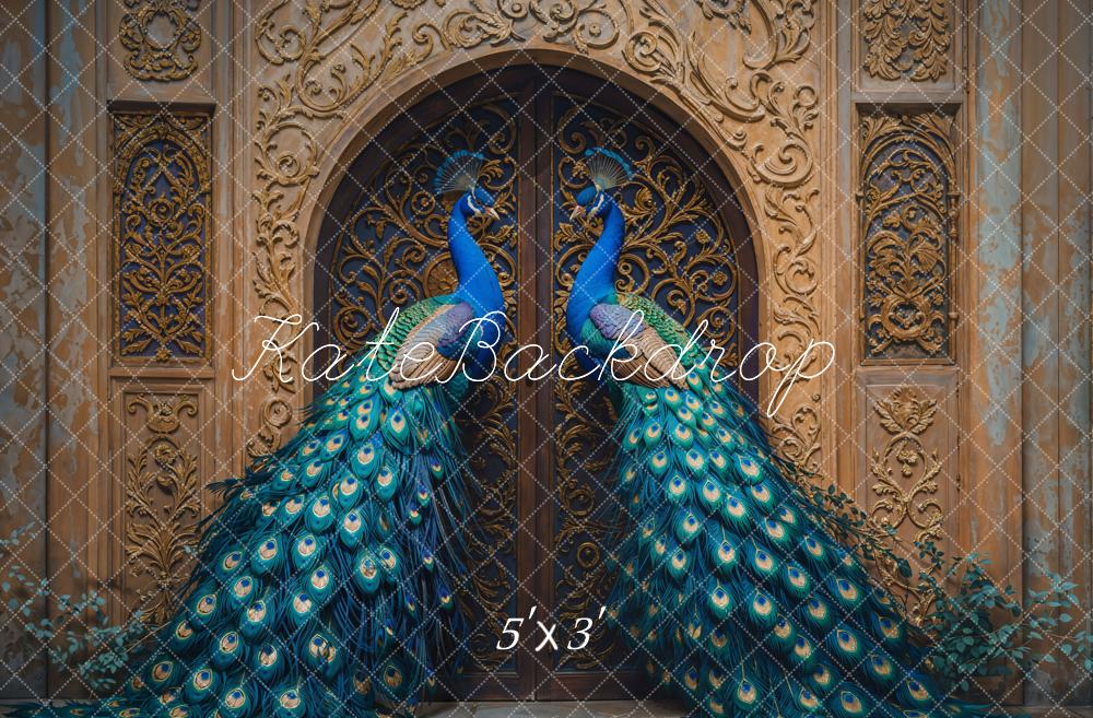 Peacock Palace Ornate Door Foto Achtergrond Designed by Emetselch