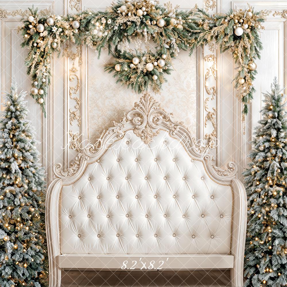 Testiera imbottita a forma di albero di Natale retro