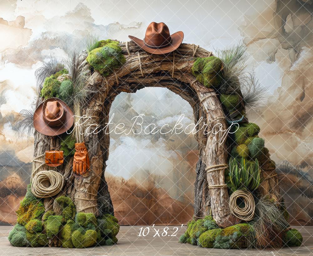 Verjaardag Westerse Avontuur Cowboy Boog Cactus Foto Achtergrond Designed by Mini MakeBelieve