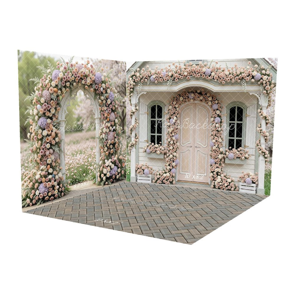 Kate Spring Flower Arch Cottage House Blossoms Backdrop Room Set