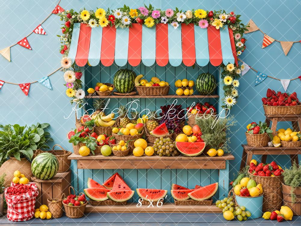 Kate Summer Fruit Stand Watermelon Backdrop Designed by Kate Image