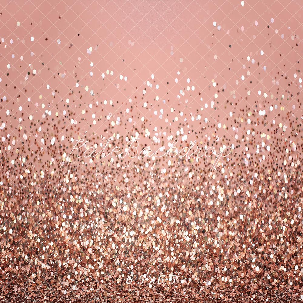 Kate Rose Gold Glitter Bokeh Printed Backdrop Designed by Angela Miller