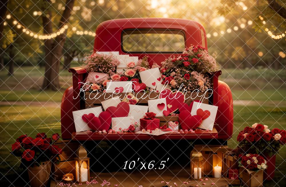 Kate Valentine's Day Truck Roses Flowers Gifts Lanterns Backdrop Designed by Emetselch