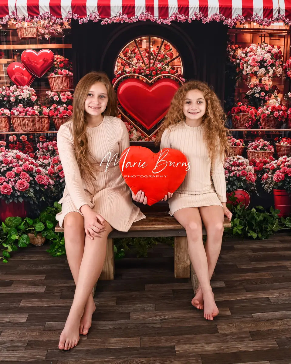 Fondo de Tienda de Flores del Día de San Valentín Diseñado por Emetselch