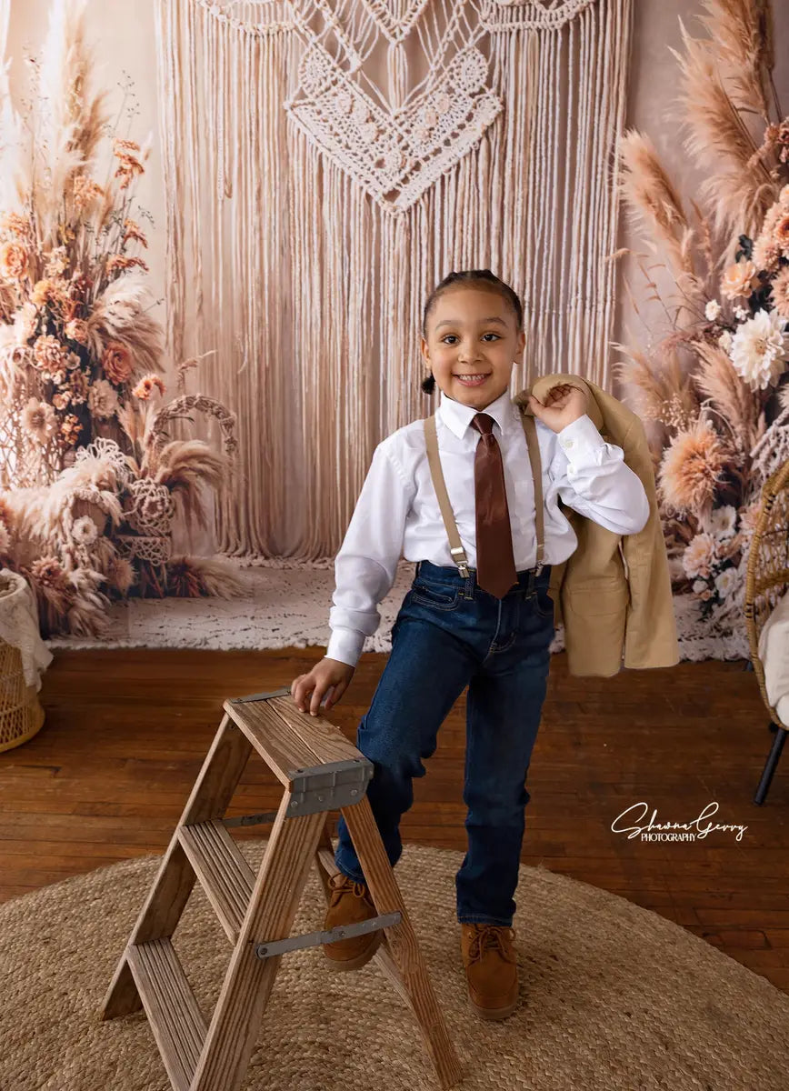 Kate Bohemian Macrame Floral Backdrop Designed by Emetselch