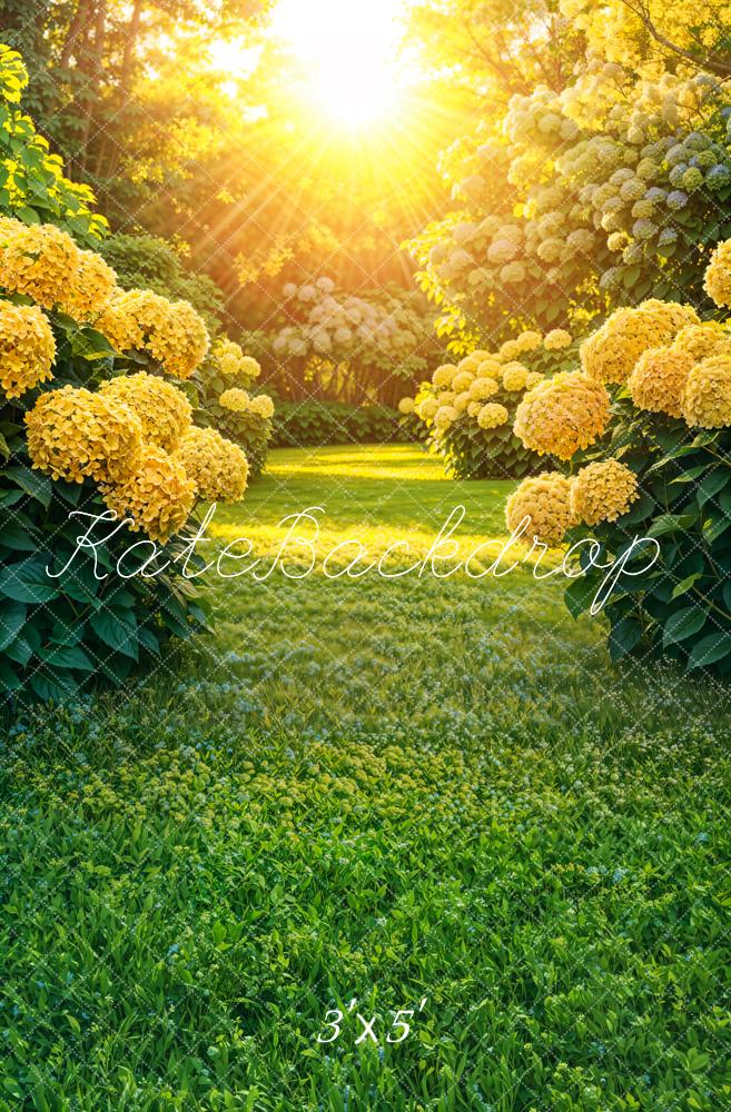 Lente Zonnige Tuin Gele Bloemen Foto Achtergrond Designed by Emetselch