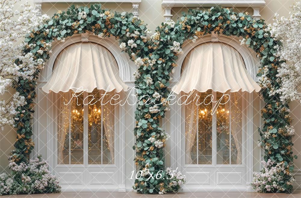 Kate Spring Romantic Floral Arch Window Backdrop Designed by Mini MakeBelieve