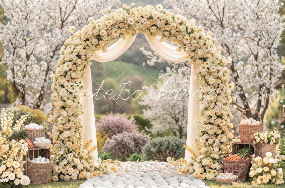 Kate Easter Bunny Flower Arch Basket Blossoms Backdrop Designed by Mini MakeBelieve