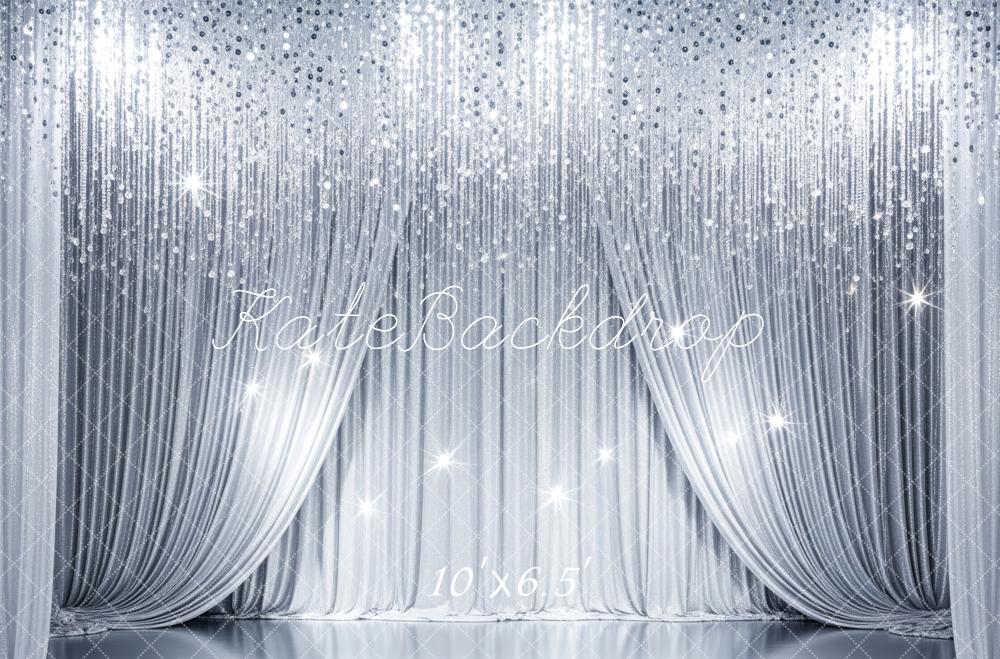 Kate Silver Curtain Sequin Sparkle Drapes Backdrop Designed by Patty Roberts