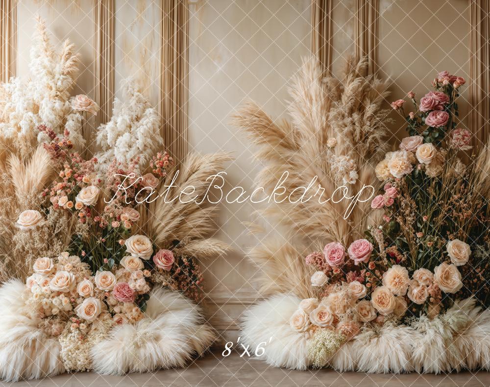 Boho Bloemen Pampas Grassen Foto Achtergrond Designed by Emetselch