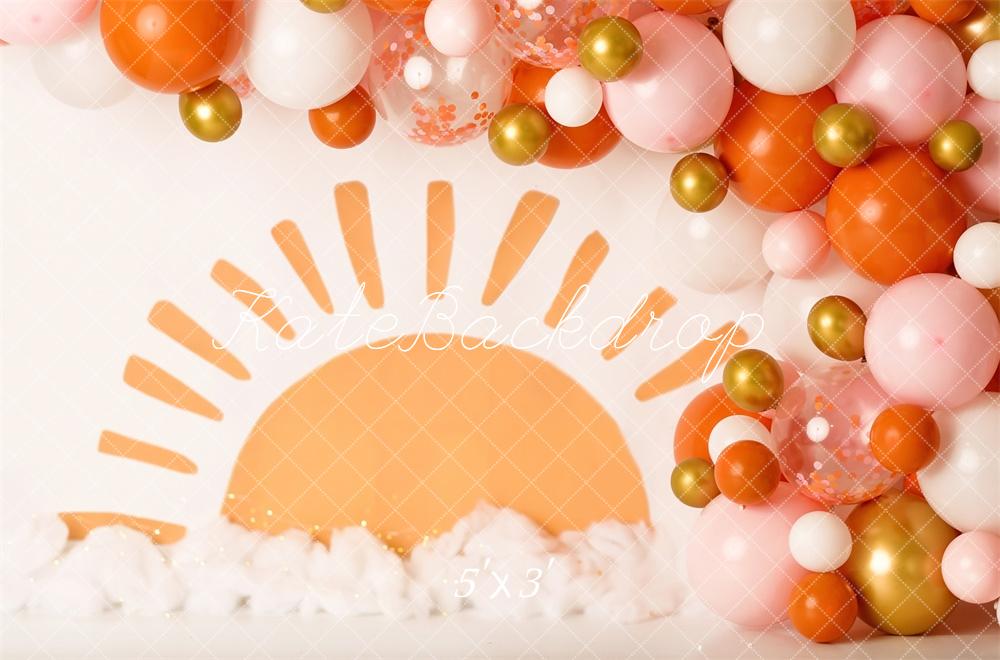 Cake Smash Ballon Boog Zonsopgang Foto Achtergrond Designed by Mandy Ringe Photography