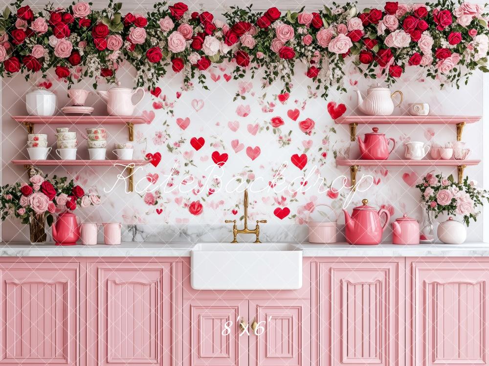 Fondo Rosa de Cocina Roses Diseñado por Patty Roberts