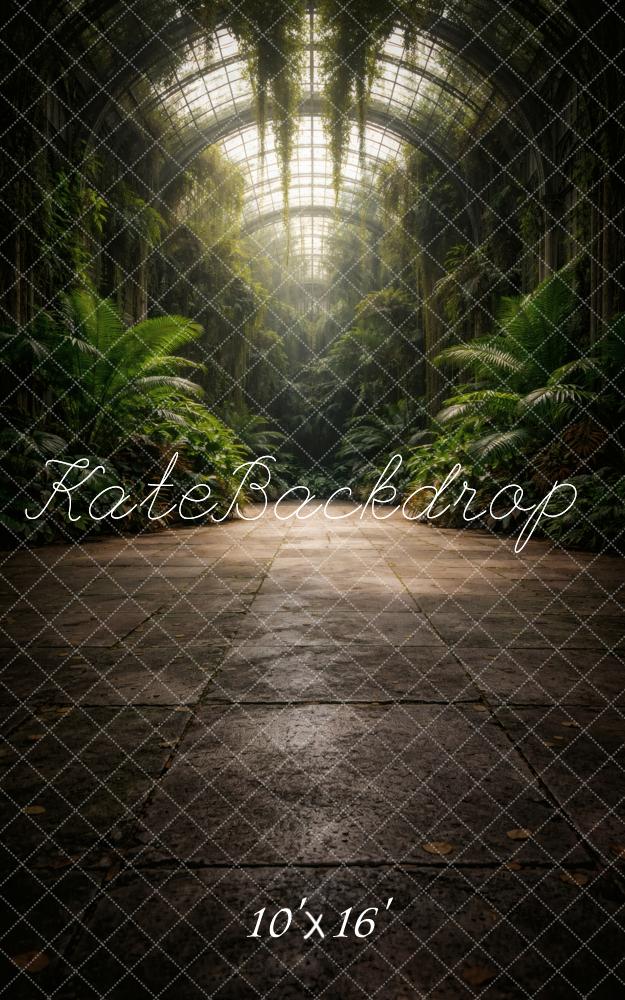 Kate Sweep Jungle Greenhouse Stone Floor Printed Backdrop Designed by Vertigo Productions