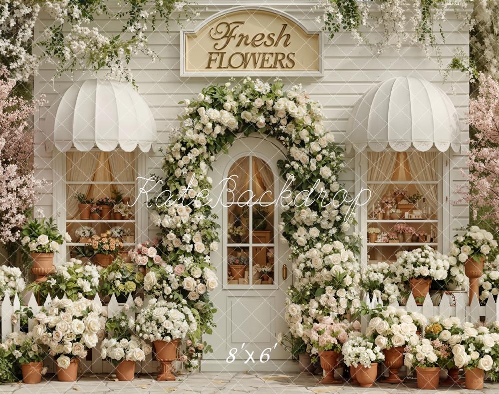 SALE Kate Spring Flower Arch White Shop Picket Fence Backdrop Designed by Emetselch