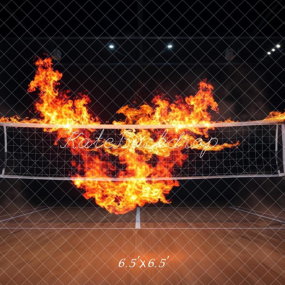 Sports Volleyball Flames Net Foto Achtergrond Designed by Laura Bybee