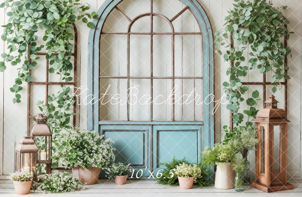 Fondo de vegetación de puerta azul primavera diseñado por Emetselch