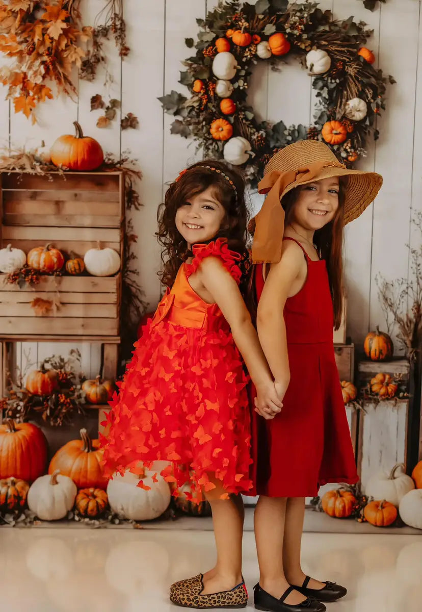 Ghirlanda di zucche autunnali in scatola di legno