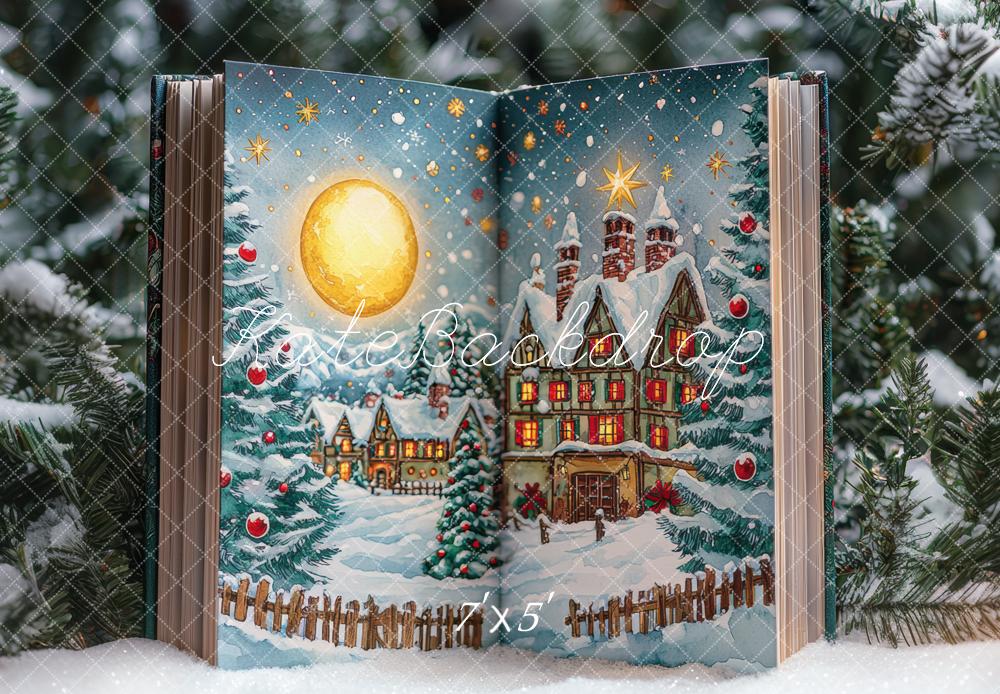 Cuento de Navidad de Kate Fondo invernal nevado Diseñado por Mini MakeBelieve