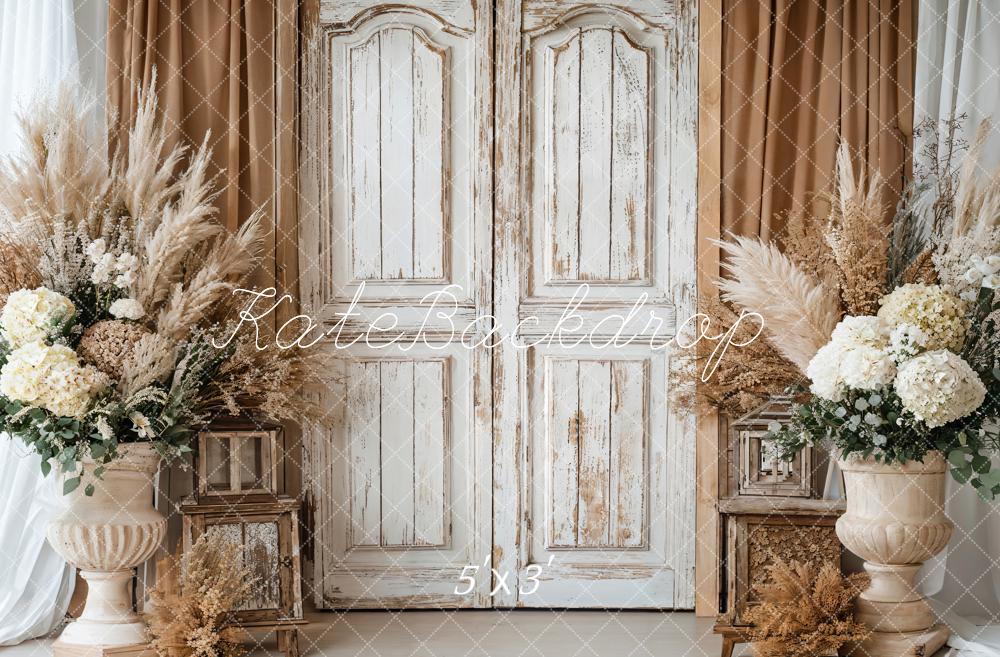Kate Boho Rustic Floral Vintage Door Backdrop Designed by Emetselch