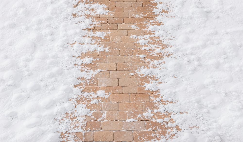 Kate Winter White Snowy Brick Floor Printed Backdrop Designed by Emetselch