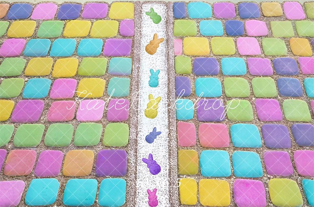 Fondo de Piso de Adoquines de Conejo de Pascua Diseñado por Mini MakeBelieve