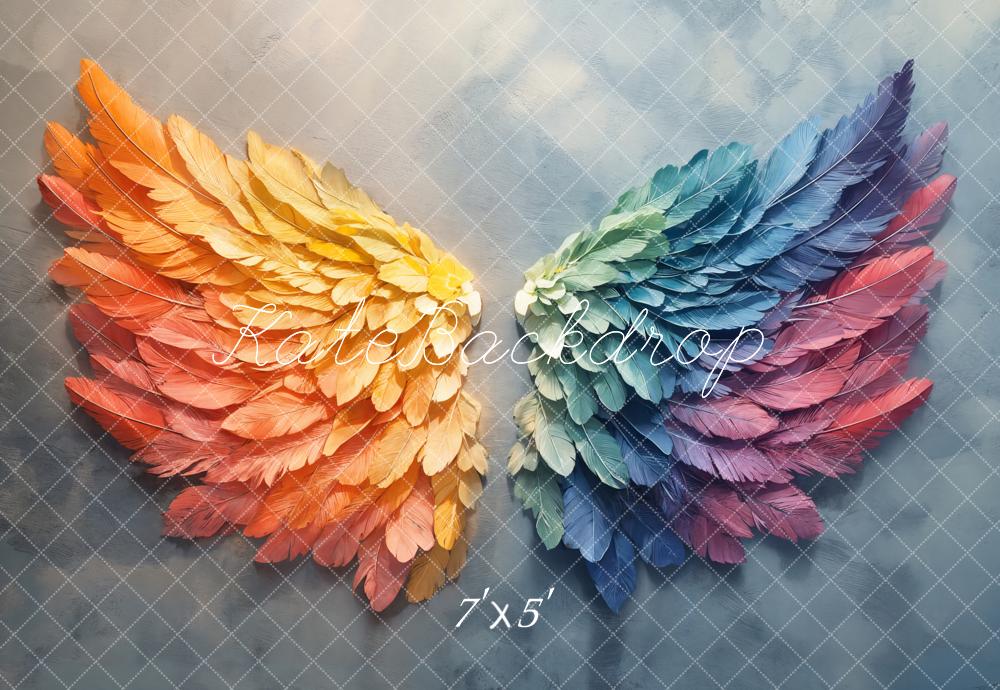 Fondo de alas de plumas de arcoíris Diseñado por Emetselch