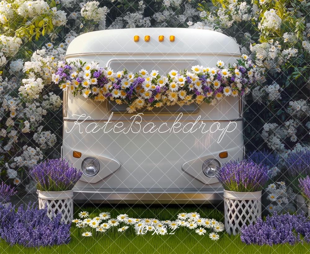 Kate Spring Floral Camper Van Backdrop Designed by Mini MakeBelieve