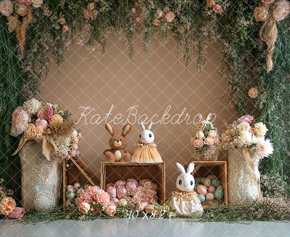 Kate Easter Bunny Flower Arch Pastel Eggs Backdrop Designed by Emetselch