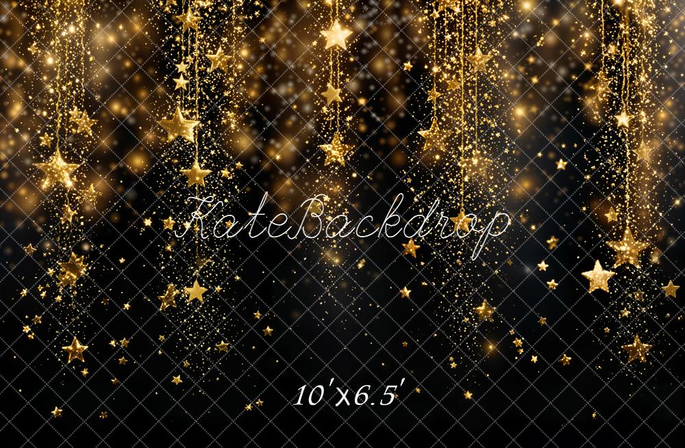 Kate New Year Gold Glitter Stars Sparkle Backdrop Designed by Kate Image
