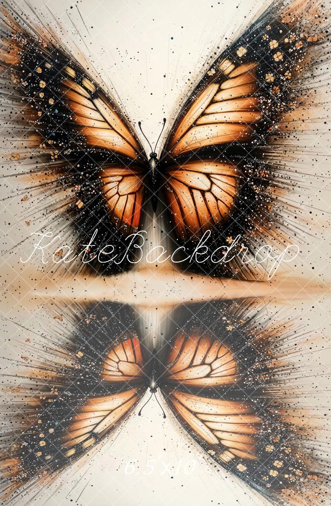 Kate Butterfly Art Abstract Brown Backdrop Designed by Emetselch