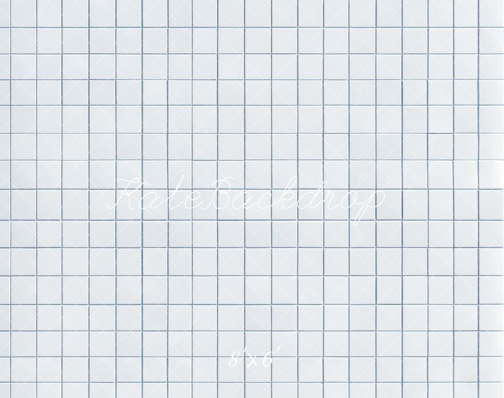 Kate Light Blue Grid Tile Floor Backdrop Designed by Kate Image