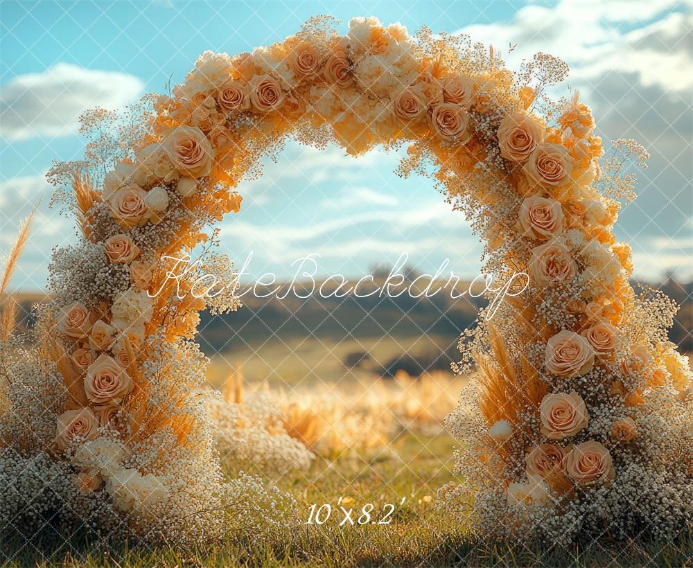Kate Boho Flower Arch Outdoor Wedding Backdrop Designed by Mini MakeBelieve